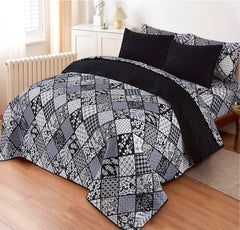 LUXURY PRINTED QUILTED COMFORTER SET - 6PC