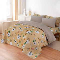LUXURY PRINTED QUILTED COMFORTER SET - 6PC