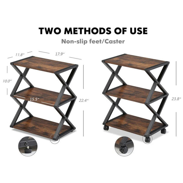 Caster Rolling Home Office Side Table Trolley