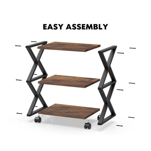 Caster Rolling Home Office Side Table Trolley