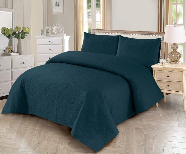 LUXURY QUILTED BEDSPREAD 3PC