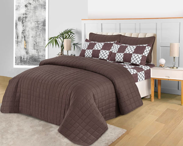 LUXURY QUILTED COMFORTER SET - 6PC