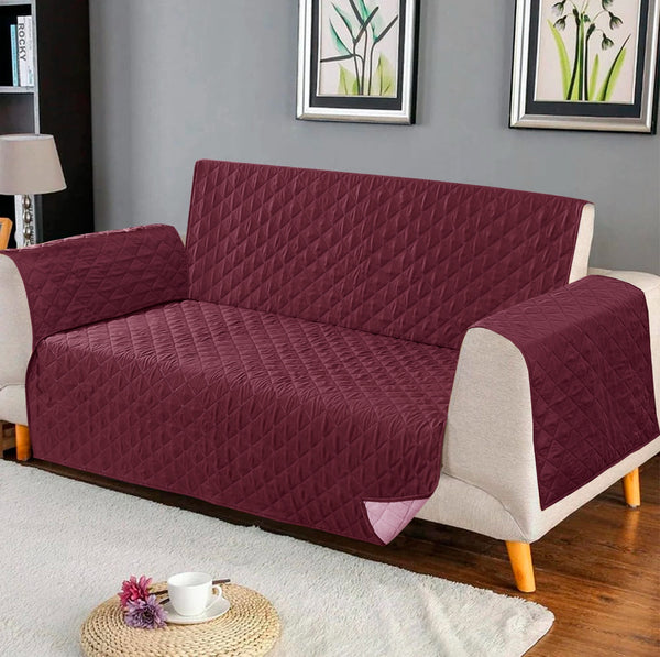 Quilted Sofa Cover ( Mehroon )