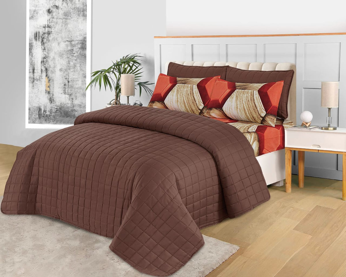 LUXURY QUILTED COMFORTER SET - 6PC