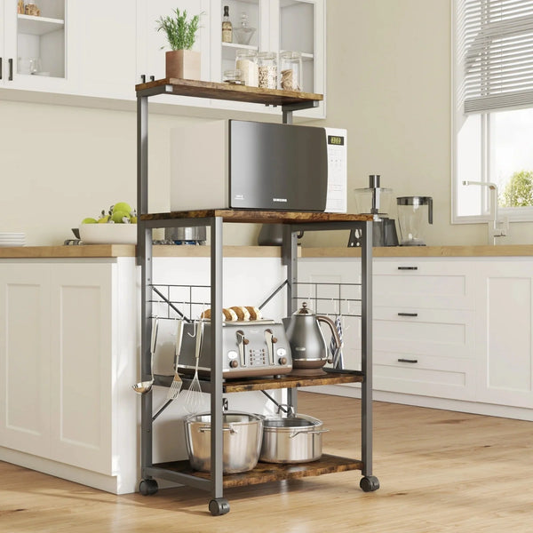 Bipartite Oven Spice Cutlery Storage Organizer Kitchen Bakers Rack