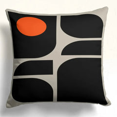 Retro Modern Orange and black Cushion Covers Pack of 4