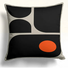 Retro Modern Orange and black Cushion Covers Pack of 4