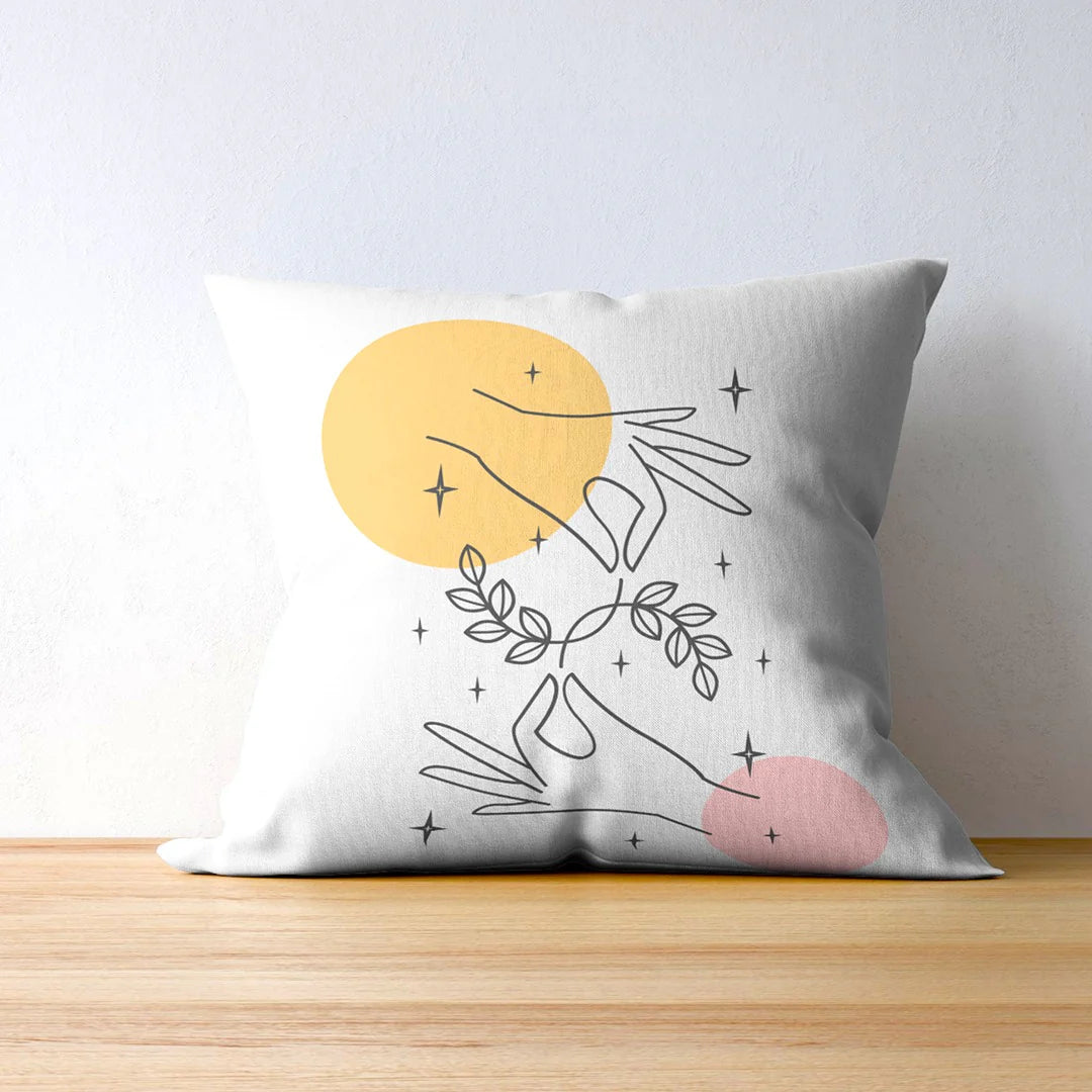 Minimalist Flowers Canvas Print Cushion Covers Pack of 4