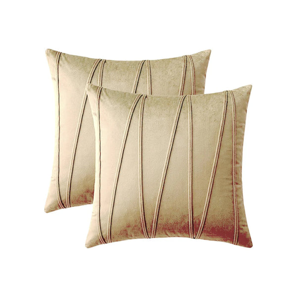 Embroidered V Velvet Cushion Cover Pack Of 2