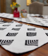 Classic Black & White Table Runner With Mates And Cutlery Holders