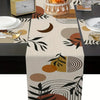 Boho Leaf Brown Sun Table Runner With Mats