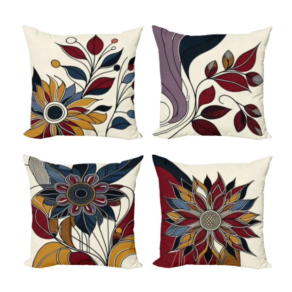 Ambesonne Floral Cushion Cover Set Of 4