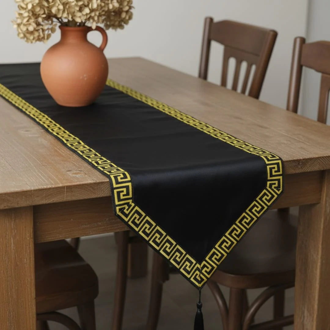 Black Area Velvet Table Runner