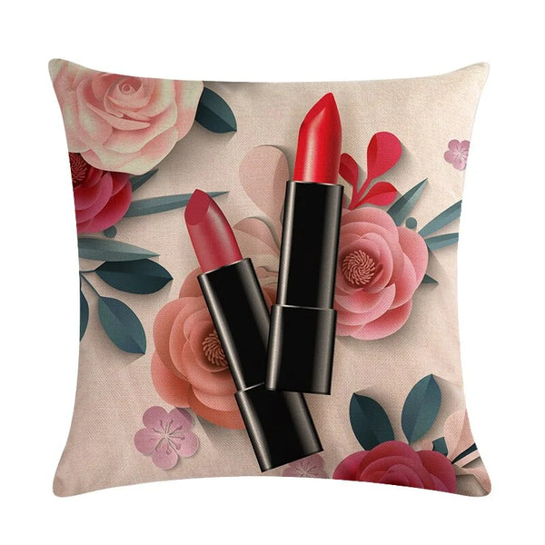 Flower Lipstick Makeup Cushion Covers Pack 6