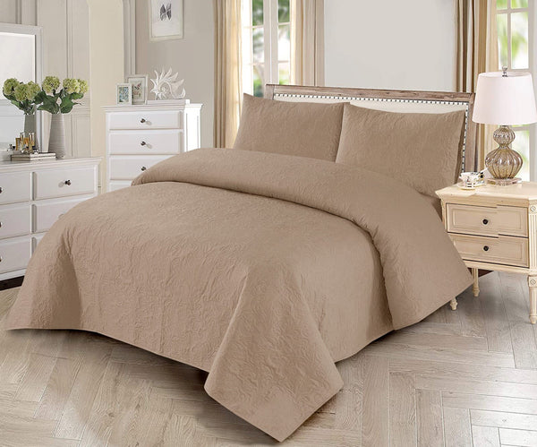 LUXURY QUILTED BEDSPREAD 3PC