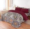 LUXURY PRINTED QUILTED COMFORTER SET - 6PC